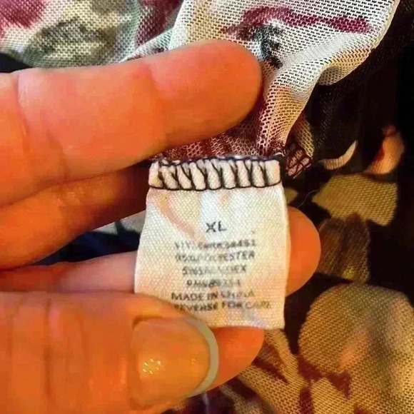 Ultra Flirt Navy Floral Long swim Coverup Mesh Duster Sixe XL - Picture 7 of 8